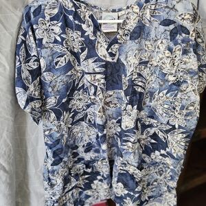 Floral Blue Women's Top
